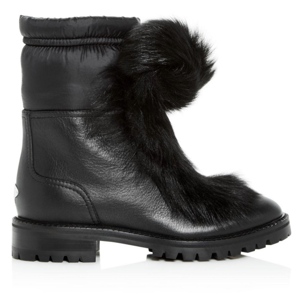 🌟New🌟 Jimmy Choo Womens Glacie Faux-Fur Pom-Pom Booties